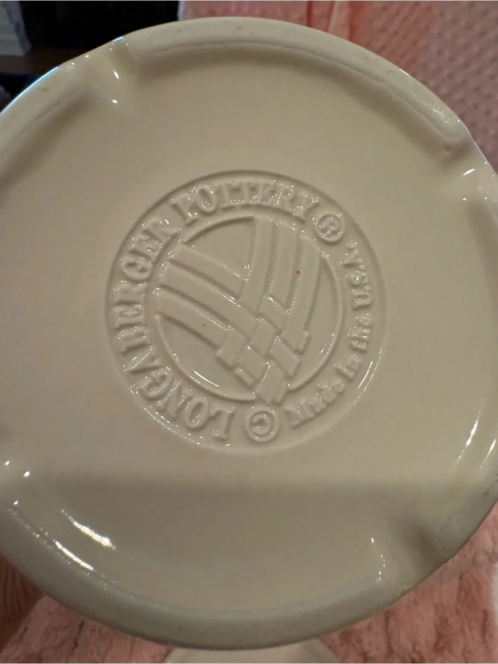 2 Longaberger Woven Traditions 1 pint crocks with coaster lids. Traditional Red